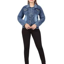 Aarika Kids Denim Blue Solid Full Sleeves Denim Jacket-image-43