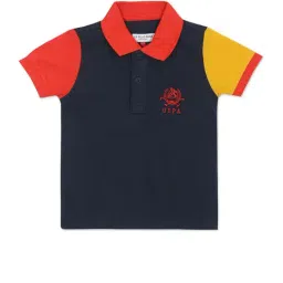 U.S. Polo Assn. Kids Navy Color Block Polo T-Shirt-picture-39