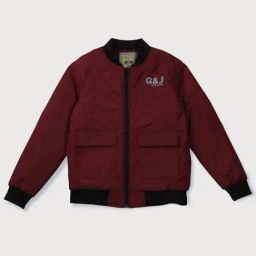 Gini & Jony Kids Maroon & Black solid Full Sleeves Jacket-image-25