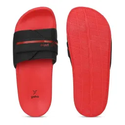 Yoho Men's Tango Red & Black Slides image 3