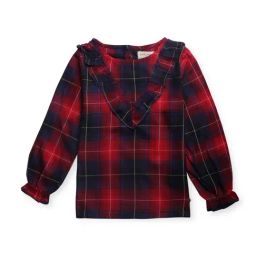 Gini & Jony Kids Red Cotton Checks Top-image-101