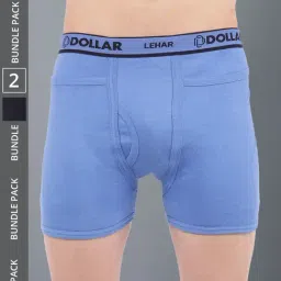 Dollar Lehar Assorted Cotton Regular Fit Trunks - Pack Of 2-picture-10