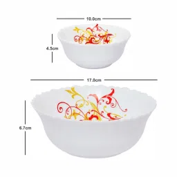 Cello Printed White Opalware 7 Pieces Serving Bowls image 3