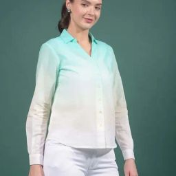 Crimsoune Club Green & White Casual Shirt-image-97
