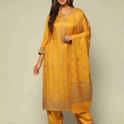 Rangriti Yellow A-Line Printed Kurta Set-picture-35