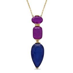 MISS JO 925 Sterling Silver Gold-Plated Stone Studded Pendant With Chain-19
