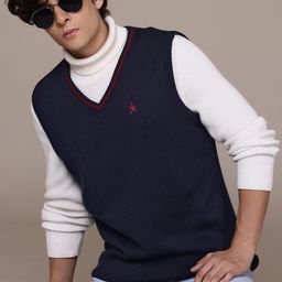 The Roadster Lifestyle Co. Ribbed Longline Pure Acrylic Sweater Vest-image-14