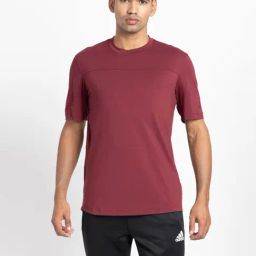 Adidas Blood Red Regular Fit Sports T-Shirt-image-4