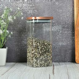 Femora Borosilicate Glass Kitchen Storage Jar With Airtight Steel Lid (1.5 L)-11