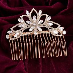 Voylla Rose Gold Royal Romance Eloise Hair Comb Pin-picture-27