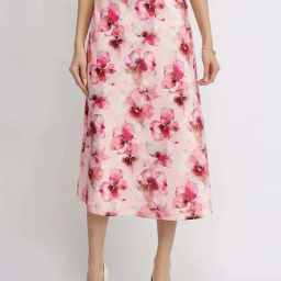 Fablestreet Pink Regular Fit Floral Print Skirt-picture-18
