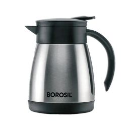 Borosil Silver Stainless Steel Teapot with Handle & Double Wall Vacuum Insulated (500 ML)-image-72