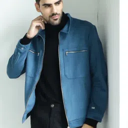 Rare Rabbit Blue Regular Fit Solid Jacket-picture-1