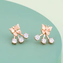 Kushal's Fashion Jewellery White Rose Gold Polished Zircon Earring for Women-picture-43