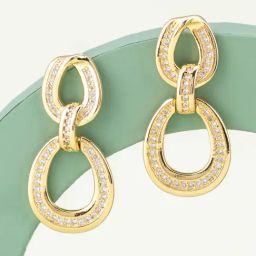 Kushal's Fashion Jewellery White Gold Polished Zircon Earring for Women-picture-17