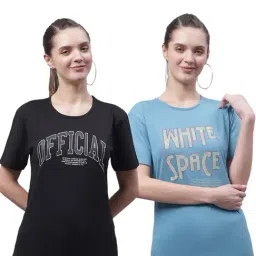 Vimal Jonney Black & Blue Cotton Printed T-Shirt - Pack Of 2-picture-22