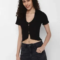 American Eagle Outfitters Black Cotton Self Pattern Shirt-image-15