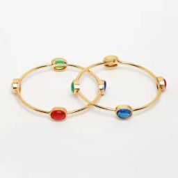 NVR Gold-Plated Artificial Stone Studded Bangles Set of 2 image 2