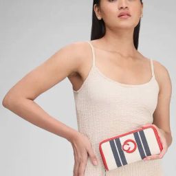 Caprese DIXIE Blue Striped Zip Around Wallet For Women-15
