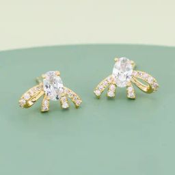 Kushal's Fashion Jewellery White Gold Polished Zircon Earring for Women-picture-12