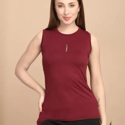 Sweet Dreams Red Regular Fit Solid T-Shirt-image-7