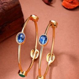NVR Gold-Plated Artificial Stone Studded Bangles Set of 2-23
