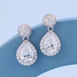 Kushal's Fashion Jewellery White Rhodium Polished Zircon Earring for Women-picture-28