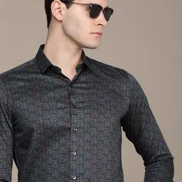 SIMON CARTER LONDON Men Slim Fit Opaque Printed Casual Shirt-picture-9