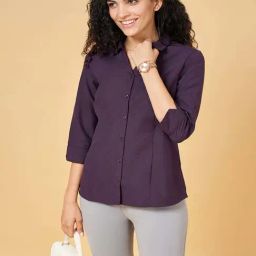 Annabelle by Pantaloons Purple Regular Fit Shirt-picture-35