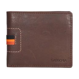 SASSORA Izan Brown & Tan Small Leather Bi-Fold Wallet for Men-picture-11