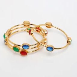 NVR Gold-Plated Artificial Stone Studded Bangles Set of 4 image 3
