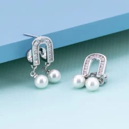 Kushal's Fashion Jewellery Pearl Rhodium Polished Zircon Earring for Women-picture-41