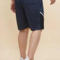 John Pride Navy Regular Fit Colour Block Shorts image 2