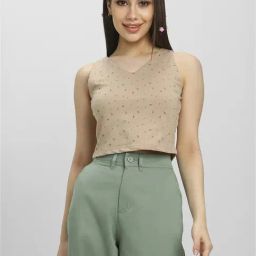 Forever 21 Brown Printed Crop Top-image-38
