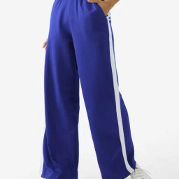 The Souled Store Blue Cotton Flared Fit Trackpants-image-92