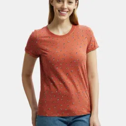 Jockey A144 Women's Super Combed Cotton Printed Relaxed Fit Short Sleeve T-Shirt (Prints May Vary)-image-2
