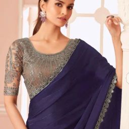 Saree Mall Purple Satin Embellished Saree with Blouse Piece-picture-46