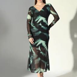 Showoff Black Regular Fit Printed Dress-image-54