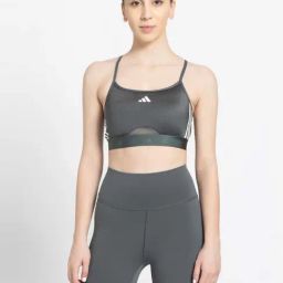 adidas Grey Polyester Printed Sports Bra-picture-37