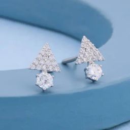 Kushal's Fashion Jewellery White Rhodium Polished Zircon Earring for Women-picture-5