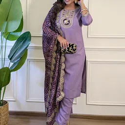 CANBIA Women Ethnic Motifs Printed Kurta with Trousers & Dupatta-image-38
