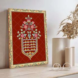 Art Street Red Vintage India Classic Stretched Canvas Wall Art-45