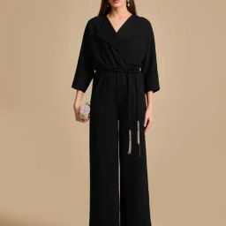 Kazo Black Solid Jumpsuit-19