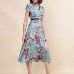RAREISM Multi Satin Bandhani Short Sleeves Dress-picture-2