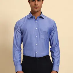 Cantabil Blue Regular Fit Self Design Formal Shirt-picture-15