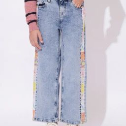 VERO MODA GIRL Girls Blue Printed Jeans-image-45