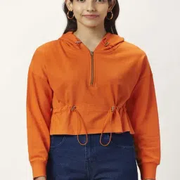 People by Pantaloons Orange Hooded Sweatshirt-picture-23