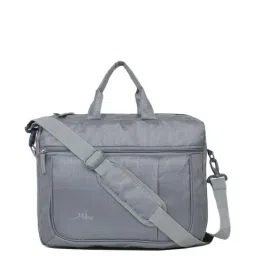 Yelloe Grey Solid Large Laptop Messenger Bag-picture-11