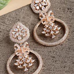 Karatcart Rose-Gold Tone Drop Earrings for Women-31