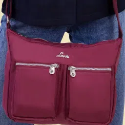 Lavie Zono HZ Wine Solid Medium Sling Handbag-image-42